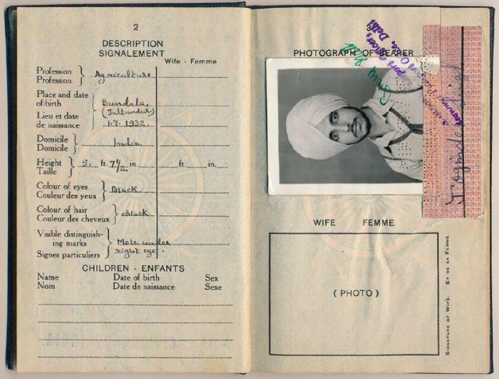 [Passport of Joginder Singh Bassi]