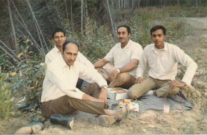 [Group photo of Rajinder Singh Gill with friends]