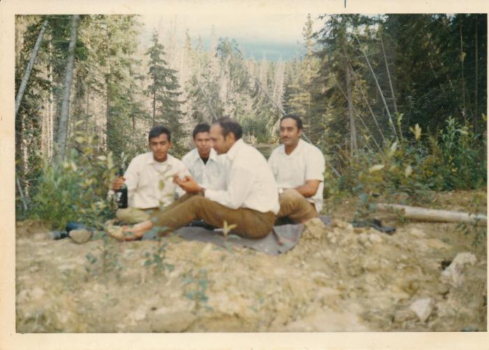 [Group photo of Rajinder Singh Gill with friends]