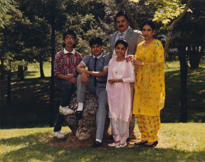 [Photo of Ranjit Singh Nut with family]