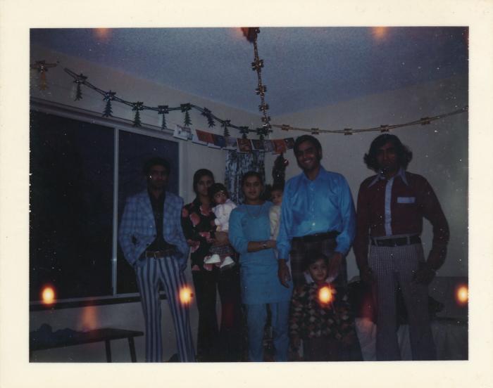 [Group photo of Rajinder Singh Gill with other unidentified South Asians in Langley, B.C.]