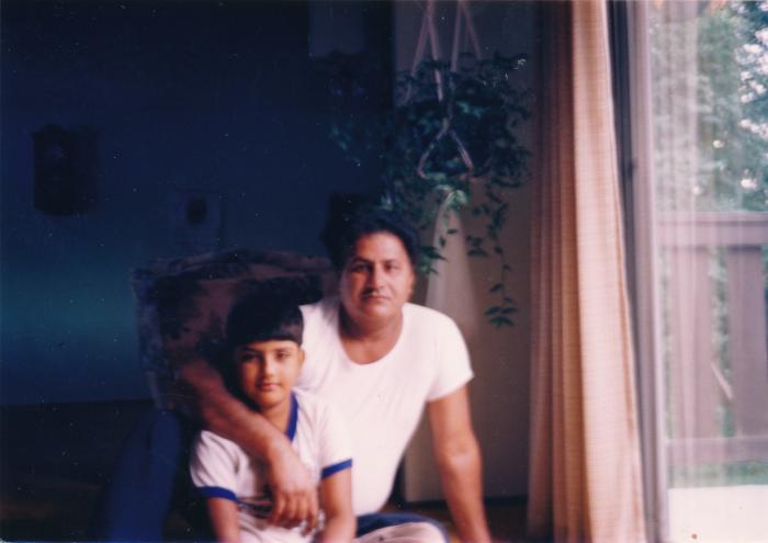 [Photo of Ranjit Singh Nut with older son]