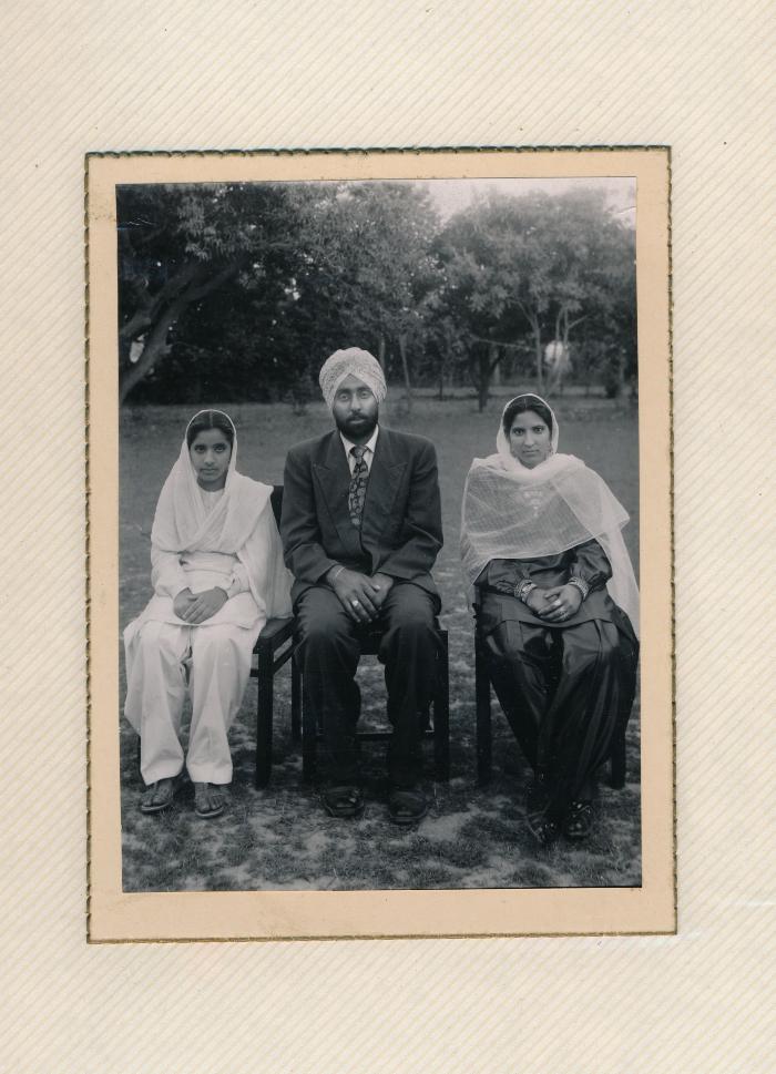 [Group photo with Sohan Labh, Joginder Kaur, and a cousin]