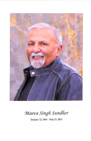 [Maeva Singh Sundher funeral program]