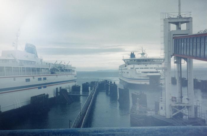 [View of the ferries at the Horseshoe Bay Ferry Terminal, Vancouver, B.C.]