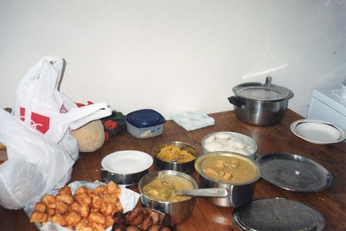 [Photo of South Indian food on a table]