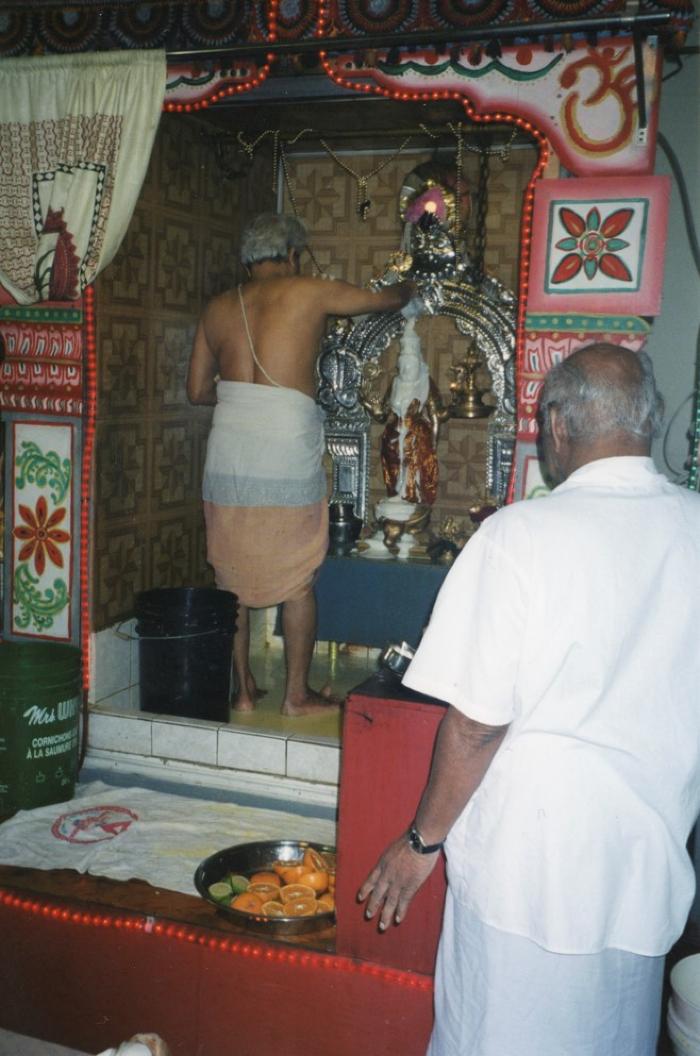 [Photo of the garbhagriha of the [?] Temple, Vancouver, B.C.]