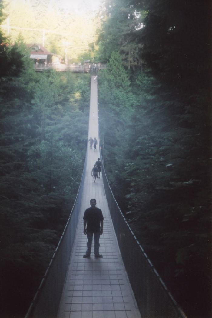 [Photo of Subbu Govindarajapuram on the Capilano Suspension Bridge, B.C.]