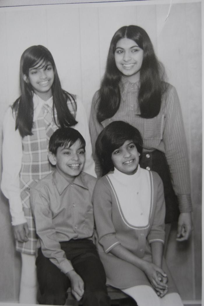 [Group photo of four unidentified South Asian Canadian children]