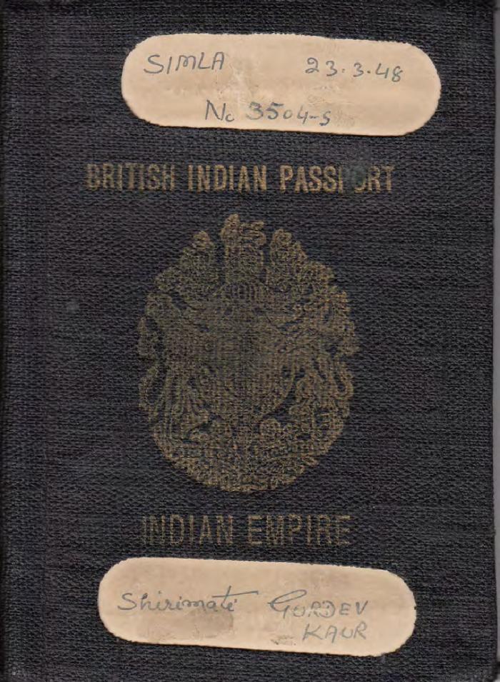 [Passport of Gurdev Kaur Dhaliwal]