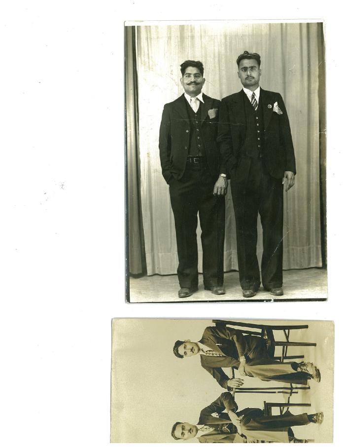 [Two photographs with Zora Singh and Pandit Mohal Lal]