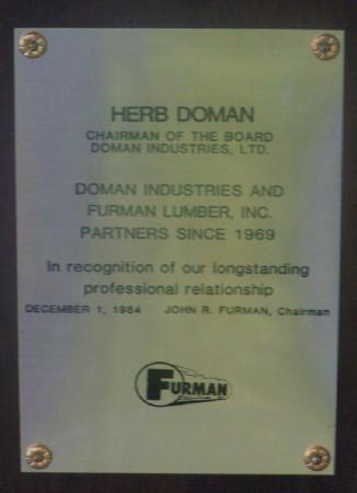 [Document from Furman Lumber Inc. to Doman Industries Ltd. affirming their partnership]