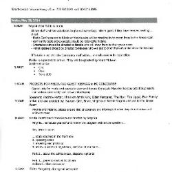 Speaker's schedule