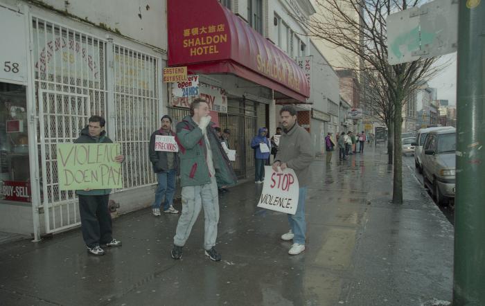 MJM grocery store : store owners protest for protection Mohammed Azghar clerk