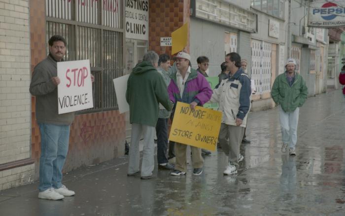 MJM grocery store : store owners protest for protection Mohammed Azghar clerk