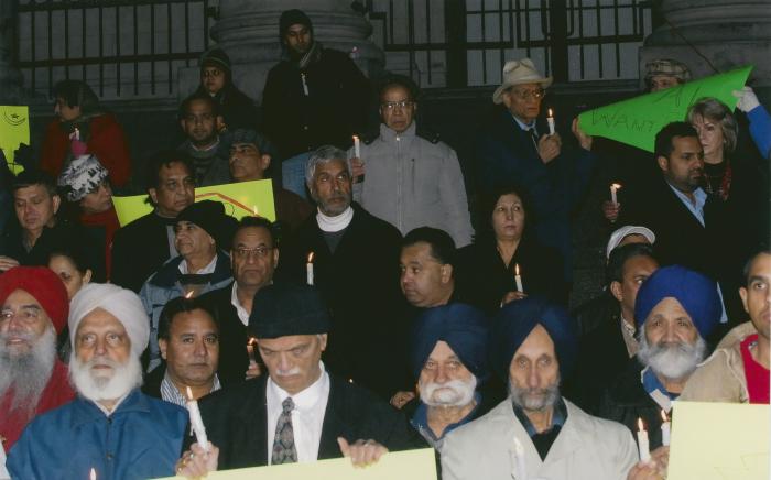 [Candle vigil at the Vancouver Art Gallery]