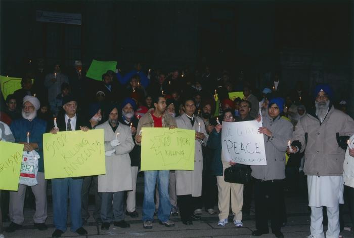 [Candle vigil at the Vancouver Art Gallery]