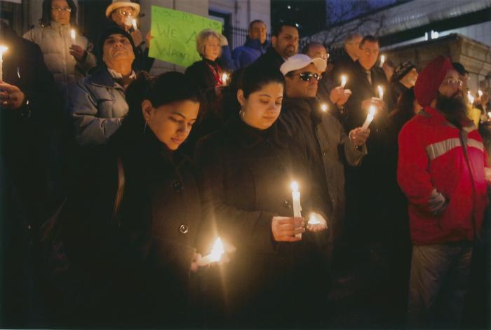 [Candle vigil at the Vancouver Art Gallery]