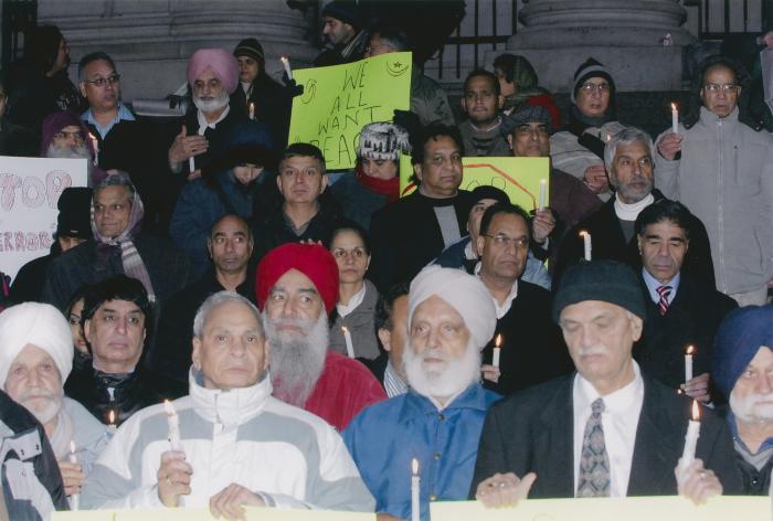 [Candle vigil at the Vancouver Art Gallery]