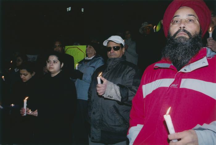 [Candle vigil at the Vancouver Art Gallery]