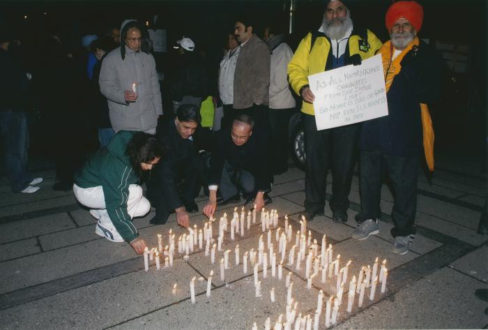 [Candle vigil at the Vancouver Art Gallery]