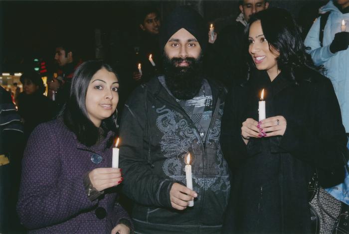 [Candle vigil at the Vancouver Art Gallery]