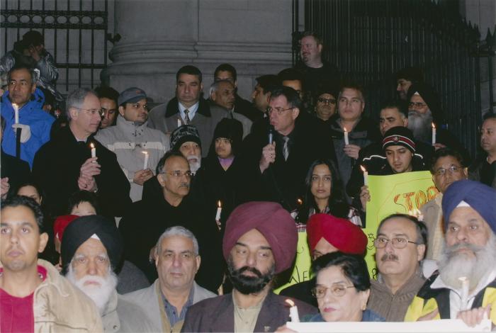 [Candle vigil at the Vancouver Art Gallery]