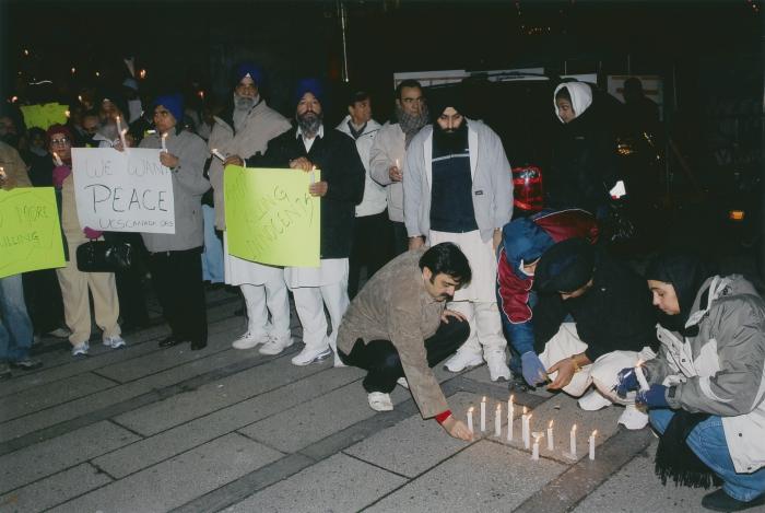 [Candle vigil at the Vancouver Art Gallery]