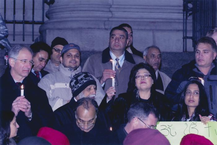 [Candle vigil at the Vancouver Art Gallery]