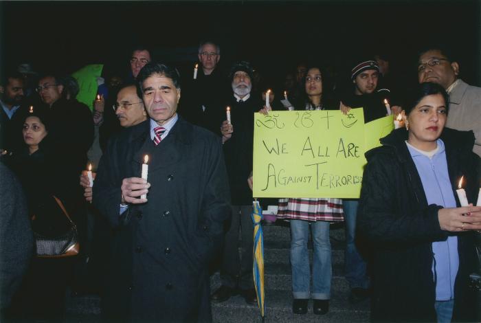 [Candle vigil at the Vancouver Art Gallery]