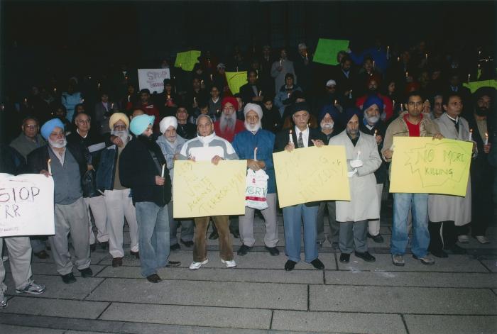 [Candle vigil at the Vancouver Art Gallery]