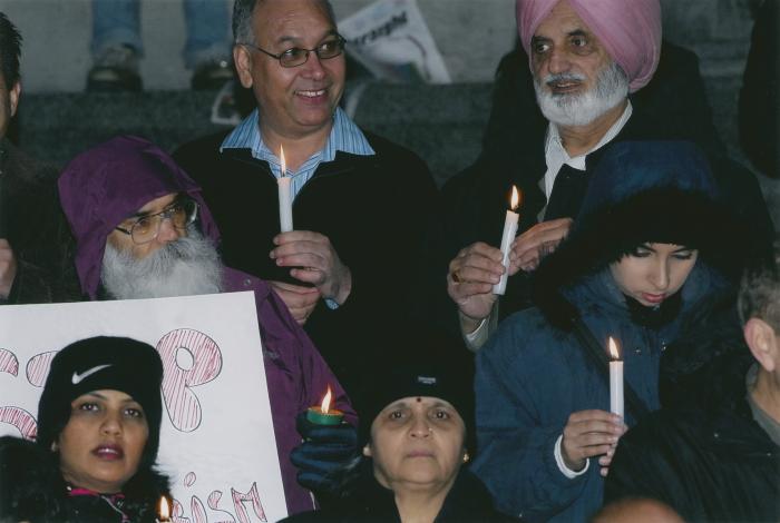 [Candle vigil at the Vancouver Art Gallery]