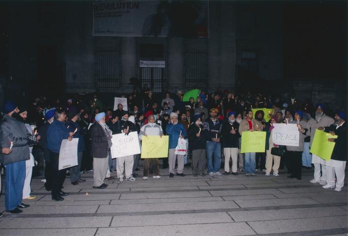 [Candle vigil at the Vancouver Art Gallery]
