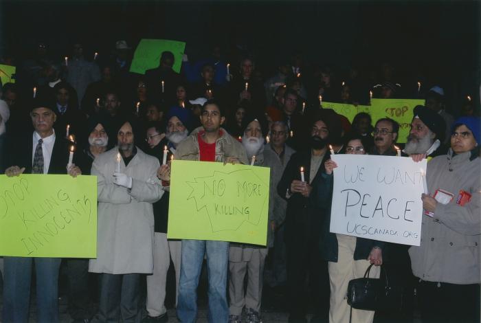 [Candle vigil at the Vancouver Art Gallery]