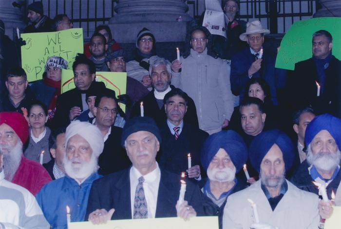 [Candle vigil at the Vancouver Art Gallery]