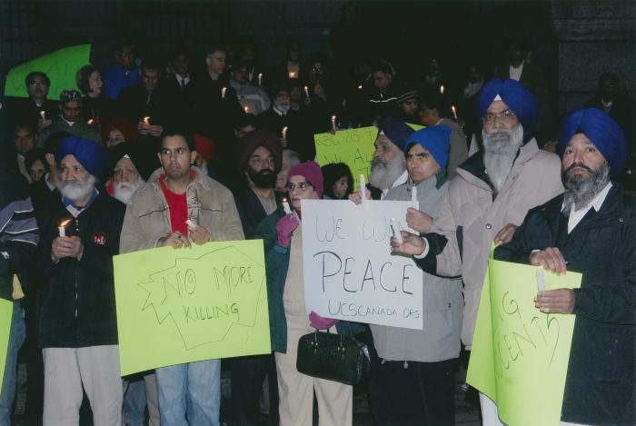 [Candle vigil at the Vancouver Art Gallery]