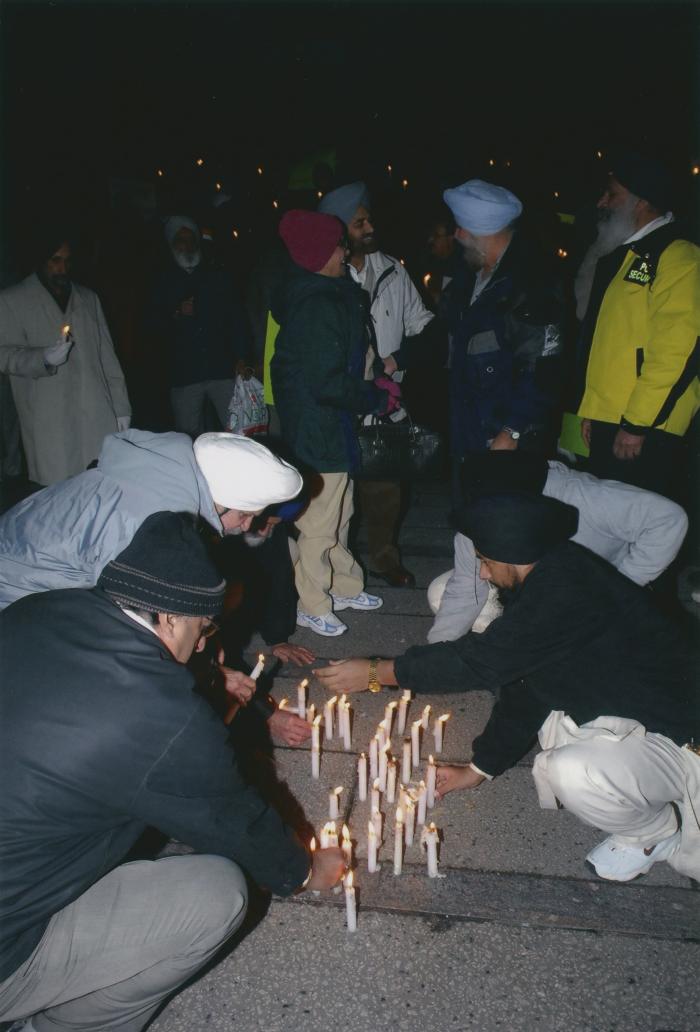 [Candle vigil at the Vancouver Art Gallery]