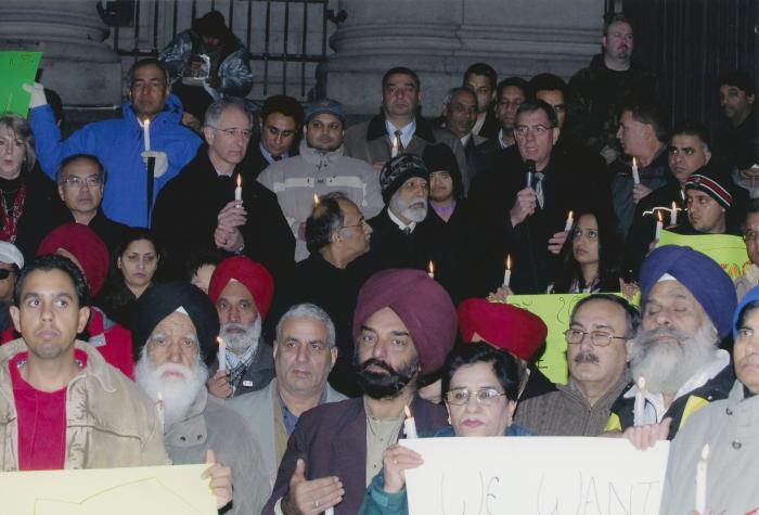 [Candle vigil at the Vancouver Art Gallery]