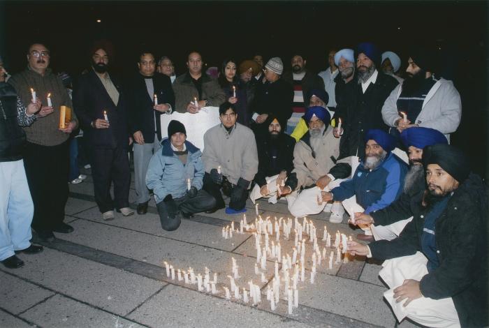 [Candle vigil at the Vancouver Art Gallery]