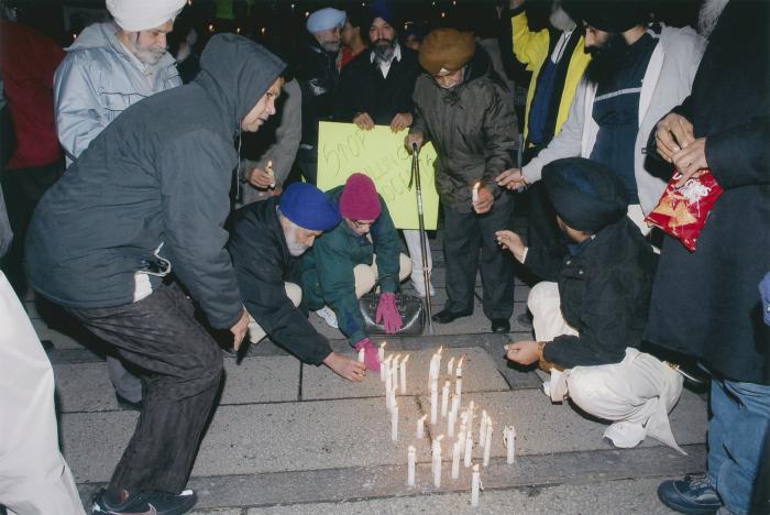 [Candle vigil at the Vancouver Art Gallery]