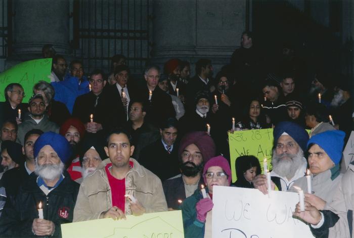 [Candle vigil at the Vancouver Art Gallery]