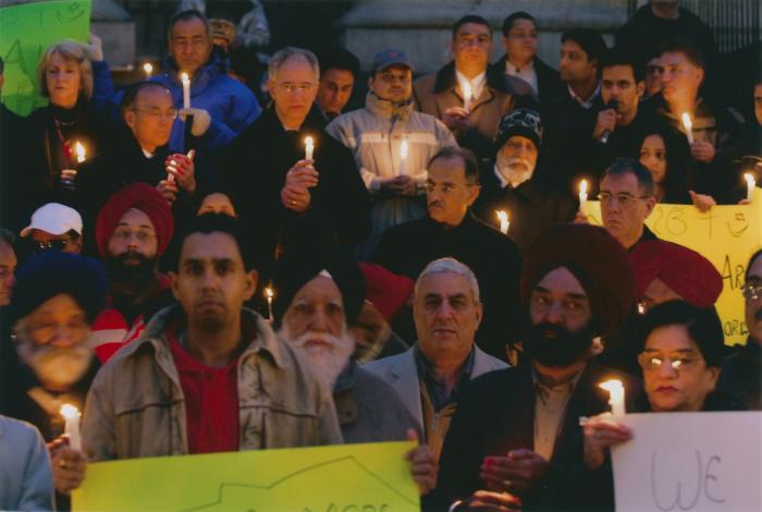 [Candle vigil at the Vancouver Art Gallery]