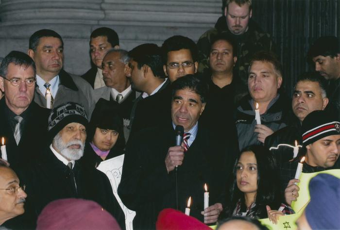 [Candle vigil at the Vancouver Art Gallery]