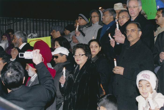 [Candle vigil at the Vancouver Art Gallery]