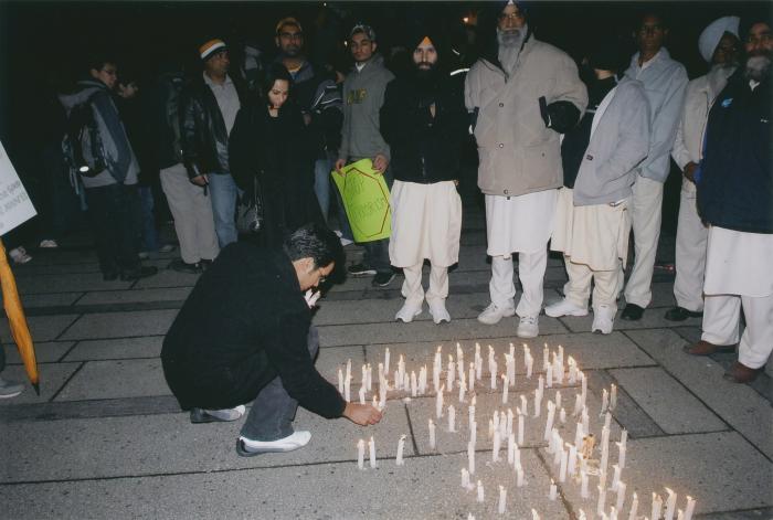 [Candle vigil at the Vancouver Art Gallery]