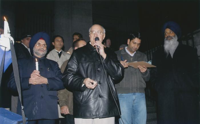 [Candle vigil at the Vancouver Art Gallery]