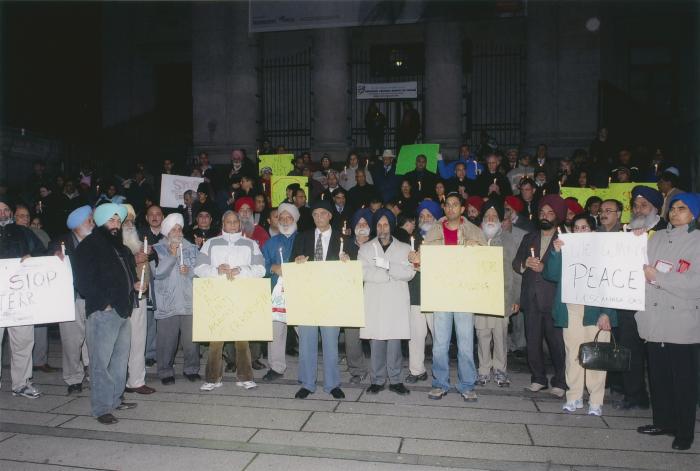 [Candle vigil at the Vancouver Art Gallery]