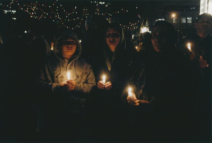 [Candle vigil at the Vancouver Art Gallery]