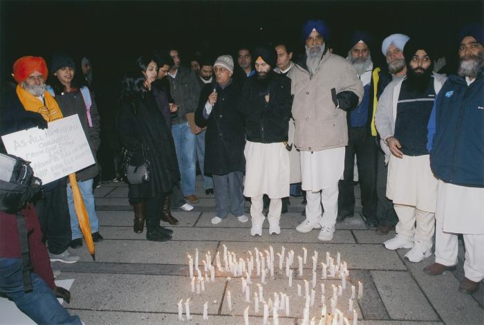 [Candle vigil at the Vancouver Art Gallery]