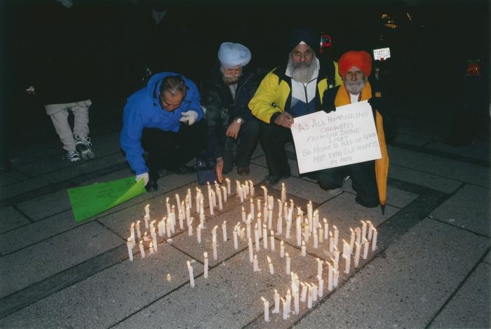 [Candle vigil at the Vancouver Art Gallery]